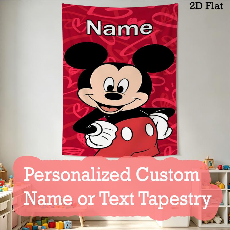Customized Name Interior Tapestry Wall Hanging Love Magic Minnie Heartfelt Party for Home Decor Aestheticism Tapestry Large Tapestry