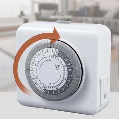 15A 1250W Mechanical Timer 24-Hour Cycle Outlet Timer Automatic Shutdown Timer  Daily On/Off Cycle