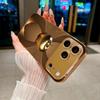 Capa Dourada Premium Metálica Galvanizada para Celular Para iPhone 17Air 17 16 15 14 13 12 11 Pro Max Plus 16E XR 7 8 Xs X Capa de Vidro