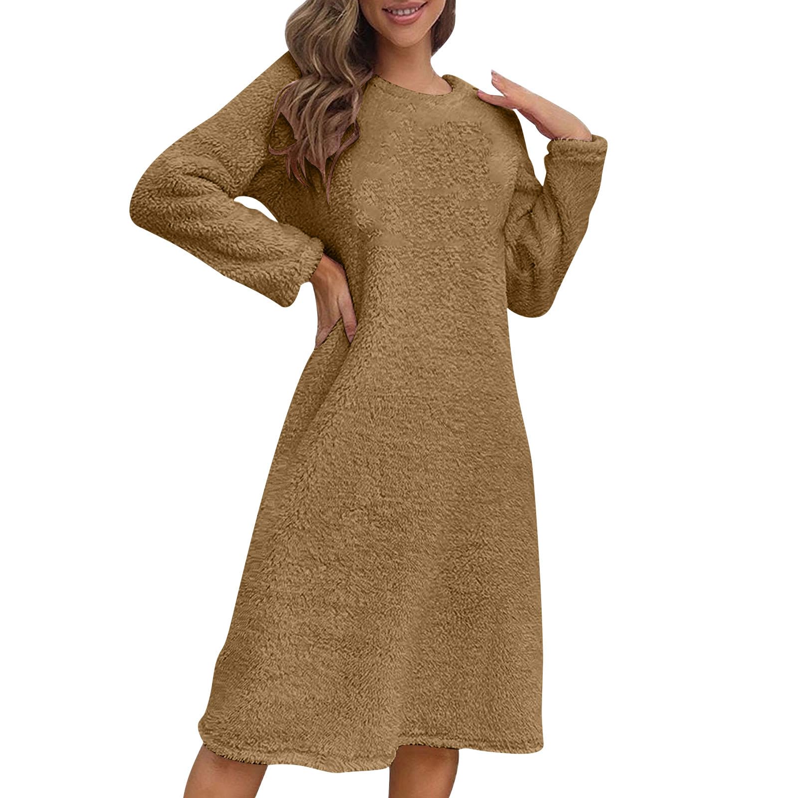 

Women s Fashion Long Sleeve Loose Dress XL тёмно-синий