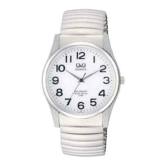 

[Citizen Q&Q] Watch Cue and Cue 5 ATM Water Resistant Solar Watch White Dial H970-214 Men s Silver