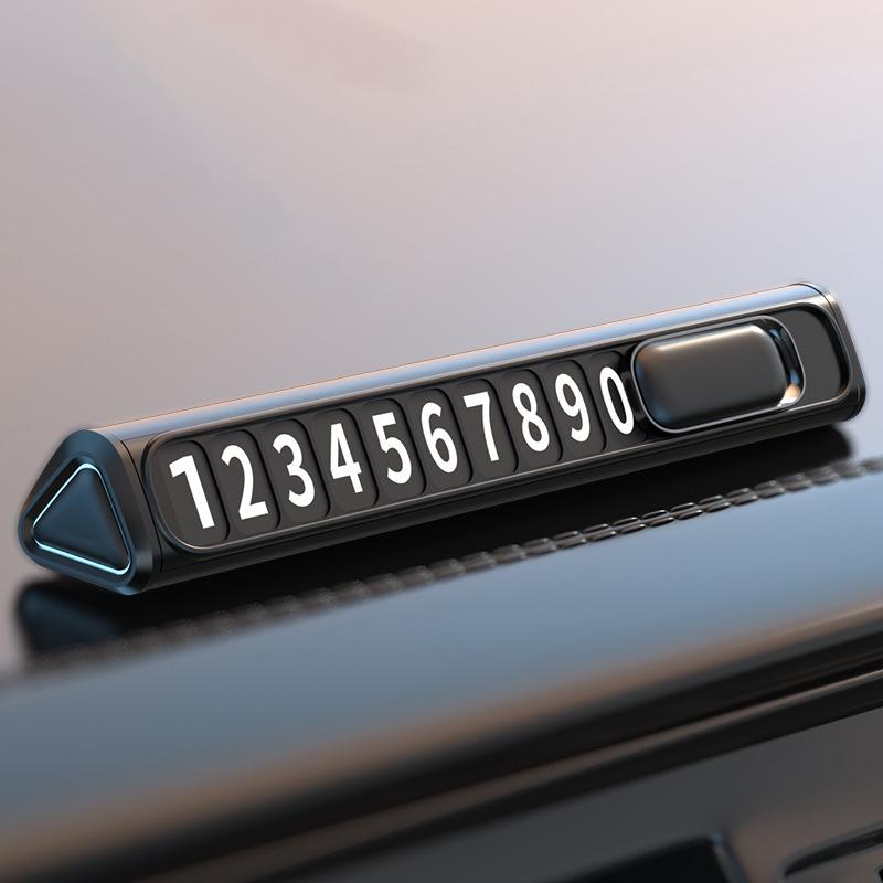 Hidden Parking Phone Number Plate One-Click Privacy Switch Car Parking Card Dashboard Decoration Gadget Gift for Car Lovers
