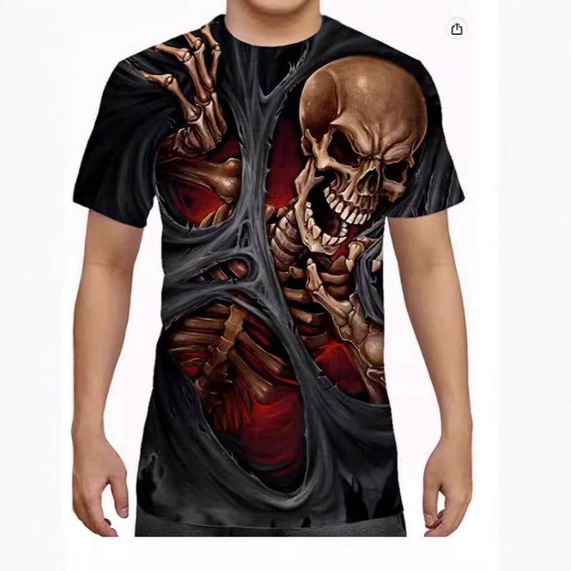 Seria Fantasy Bizarre Koszulka 3D z nadrukiem cyfrowym z okrągłym dekoltem i krótkim rękawem
