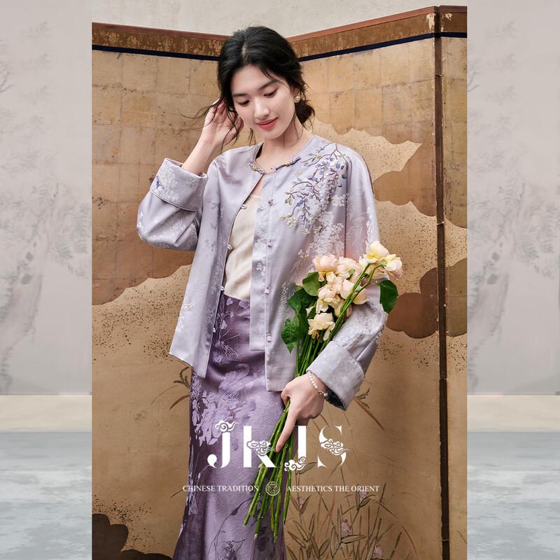 JK&JS Jing Wuyue Mantel im neuen chinesischen Stil mit Stickerei-Jacquard