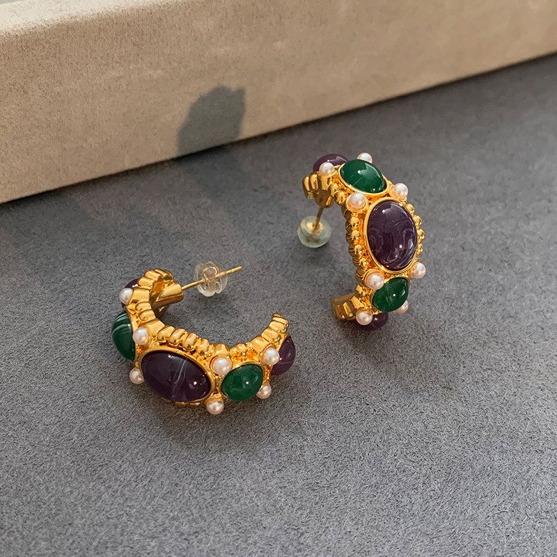 Women s Fashion Retro Special-Interest Design Unique Turquoise Turquoise Earrings