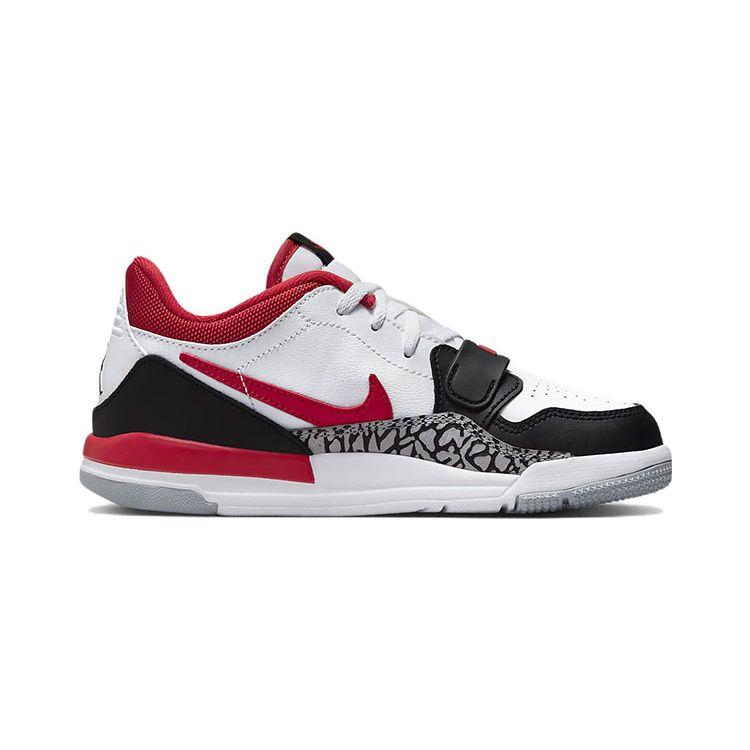 Jordan Preschool Legacy 312 Low White Black Wolf Grey Fire Red CD9055-160