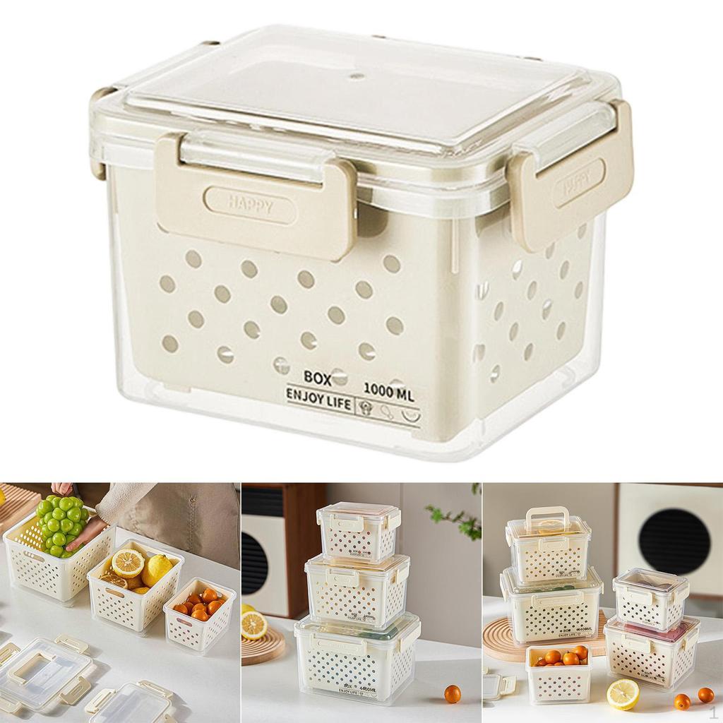 Fridge Storage Container for Fruits and Vegetables, Airtight Bin Produce