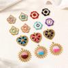 Three-Dimensional Rose Devil's Eye Cross Stainless Steel Pendants for DIY Necklaces