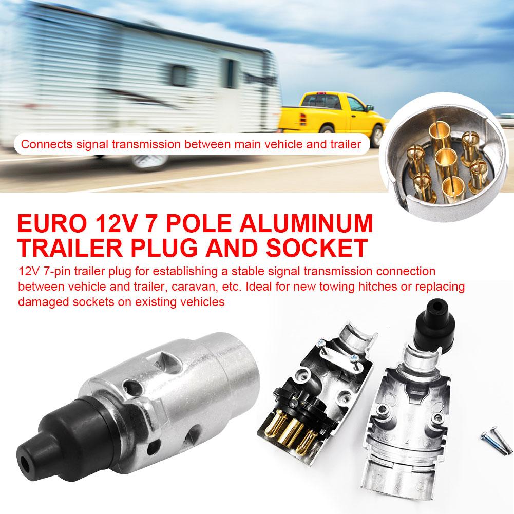 12V Towing Electric Connector Aluminium Alloy Trailer Automobile Plug Wiring Connector Adapter for Boats Caravan RV Truck