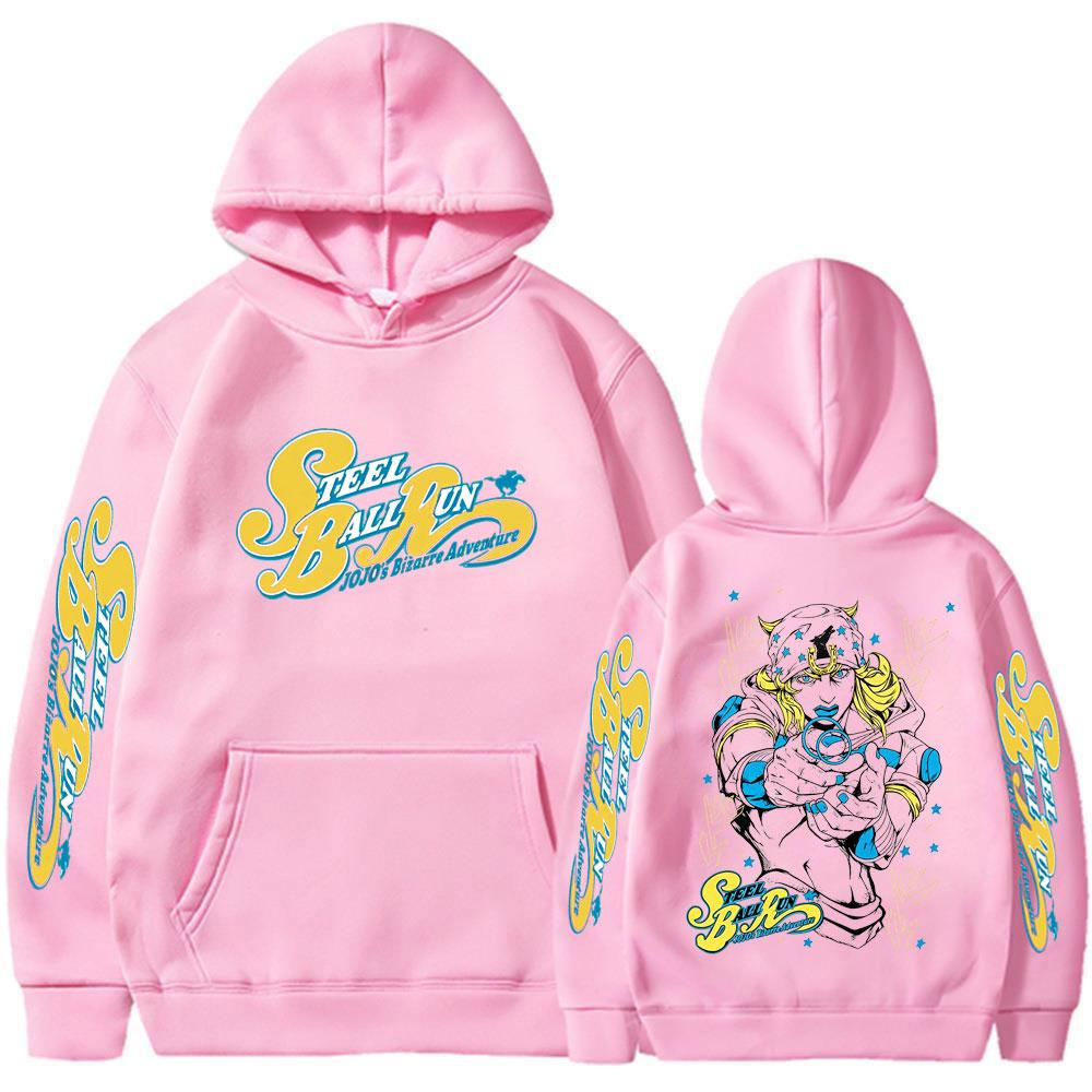 Anime Jojo Bizarre Adventure STEEL BALL RUN Jonathan Joestar Hoodies Men Women Clothing Hip Hop Oversized Hooded Sweatshirts Tops