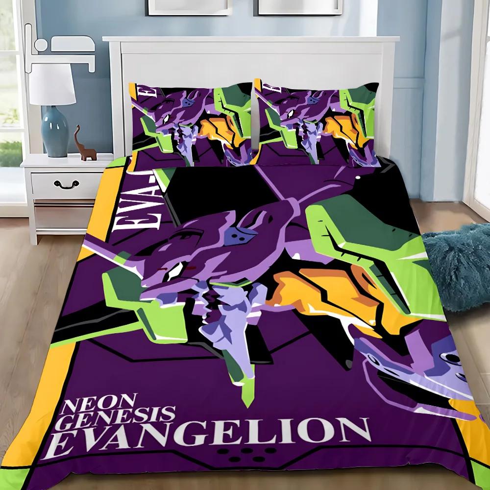 Anime E-evangelion V-eva A-genesis Duvet Cover Pillowcase Bedding Set Adult Boy Girl Bedroom Decoration Children Single Double