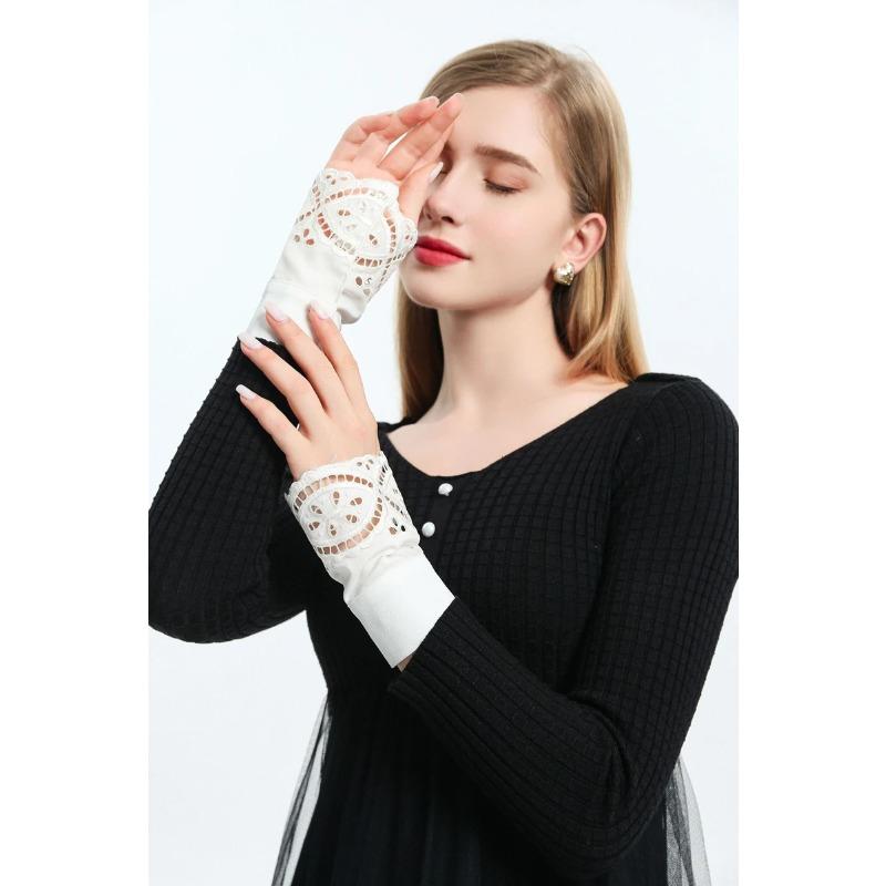 Women Wrist Feather Cuffs For Po Soft Fluffy White Elegant Warm Decorative Arm Warmer Plush Sleeves