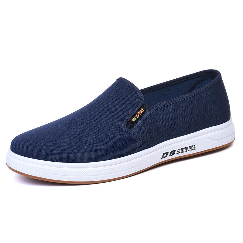 Spring Men's Non-slip Canvas Shoes with Rubber Sole - Breathable, Wear-resistant Old Beijing Style for Middle-aged and Elderly
