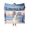 Tuniu Cute Snowman Print Fleece Blanket Sofa Bed Room Throw Warm Cozy Gift