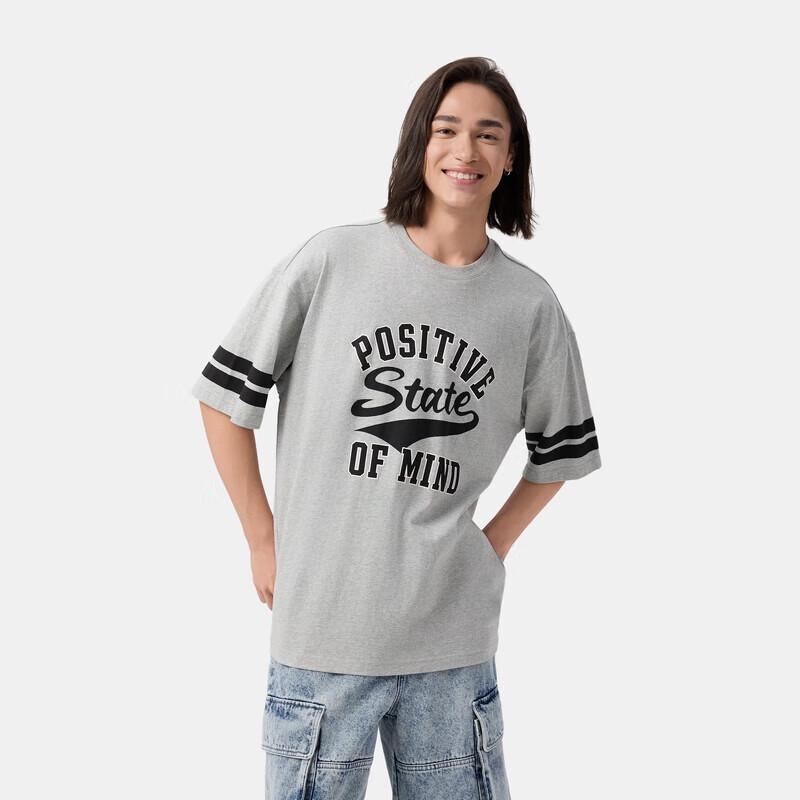 GAP Unisex Cotton Blend Printed Logo Color-block Short Sleeve T-Shirt