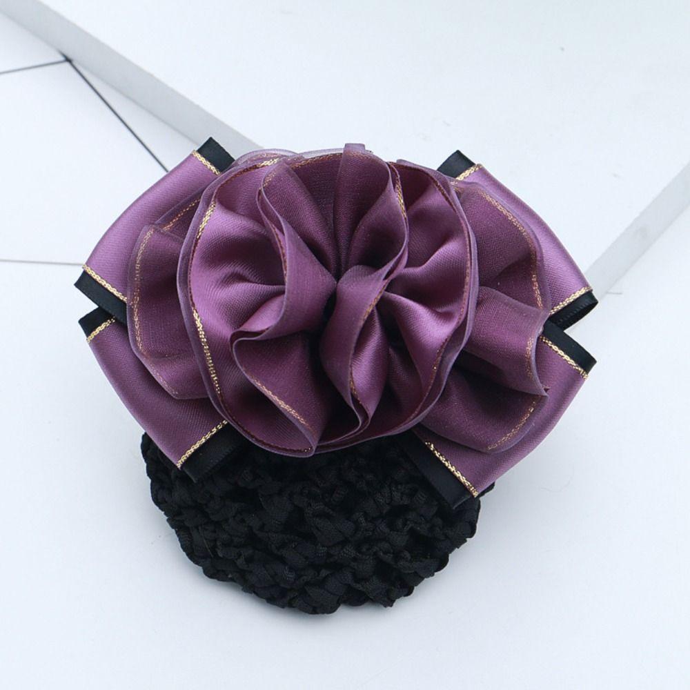 Korean Style Ballet Hair Net Updo Styling Tool Crochet Hair Bun Cover New Bow Hair Net  For Work