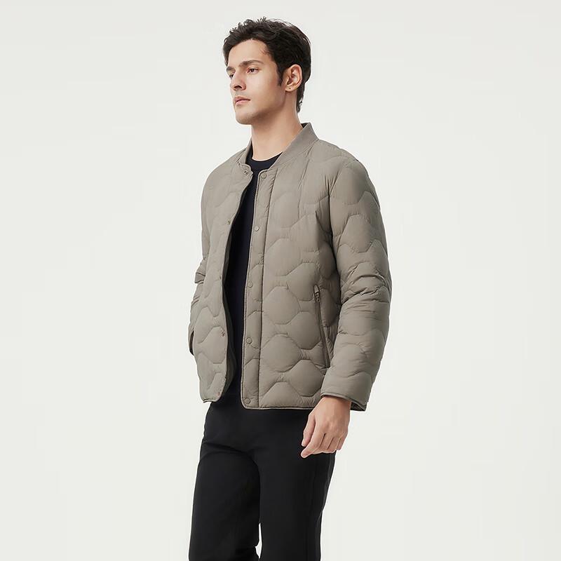 Tanboer Men's Lightweight Collarless Down Jacket