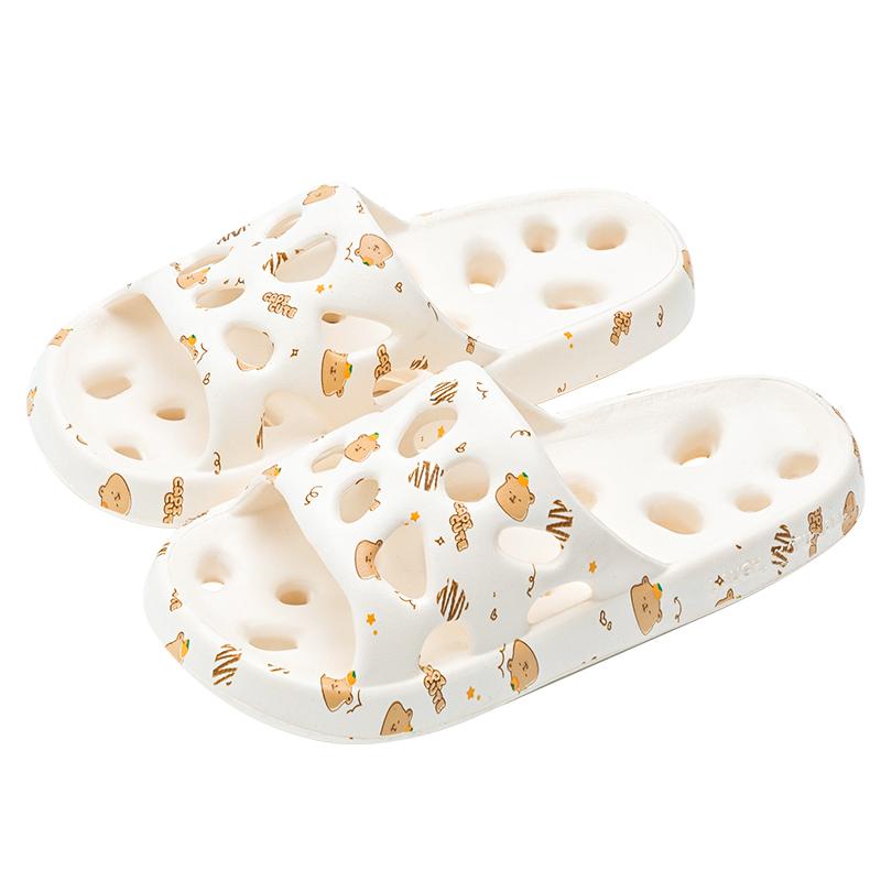 EVA Women Bathroom Slippers Flat Leaky Home Slides Fashion Comfortable Non-slip Slippers Quick Drying Men Indoor Slippers