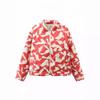 Nuovo Prodotto Stampato Imbottito con Cerniera Cappotto Francese Imbottito in Cotone Sottile Cappotto Imbottito in Cotone Largo a Maniche Lunghe Abbigliamento Corto in Cotone Goffrato da Donna