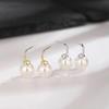 Korean White Pearl Stud Earrings for Women - Fashionable, Simple, Elegant Dangle Design, Perfect Best Friend Accessory