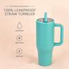 1200ml Double Wall Vacuum Insulated Travel Tumbler With Leakproof Foldable Straw Lid Car Office Outdoor