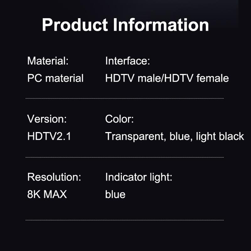 8K -Kompatibler 2.1 Kabeladapter Stecker auf Buchse HDTV-Verlängerung HD-Anschluss für HDTV PS4 Lptop TV-Box Projektor Verlängerung