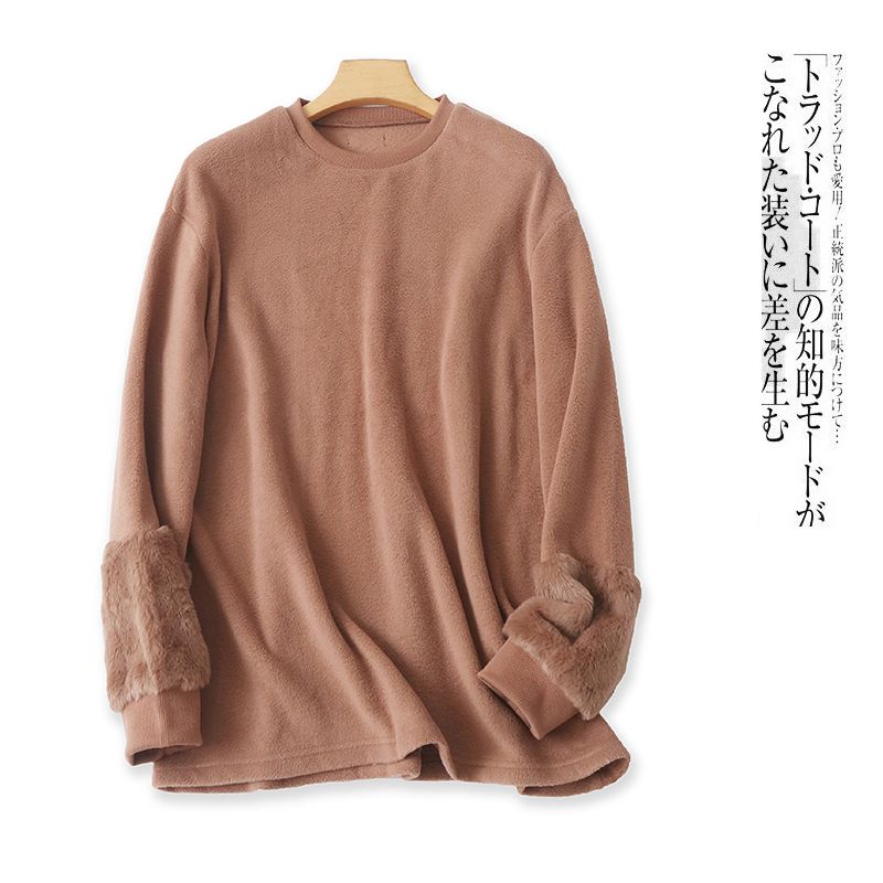 

Экспортный пуловер из поларфлиса с круглым вырезом, свитер из искусственного меха Coffee B- 1-17-2 48#