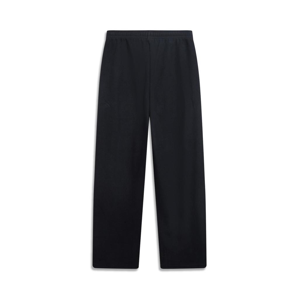 Li Ning Sports Lifestyle Series Embroidered Letter Logo Straight Leg Knit Sports Pants Women Bottoms AKLVA04-4