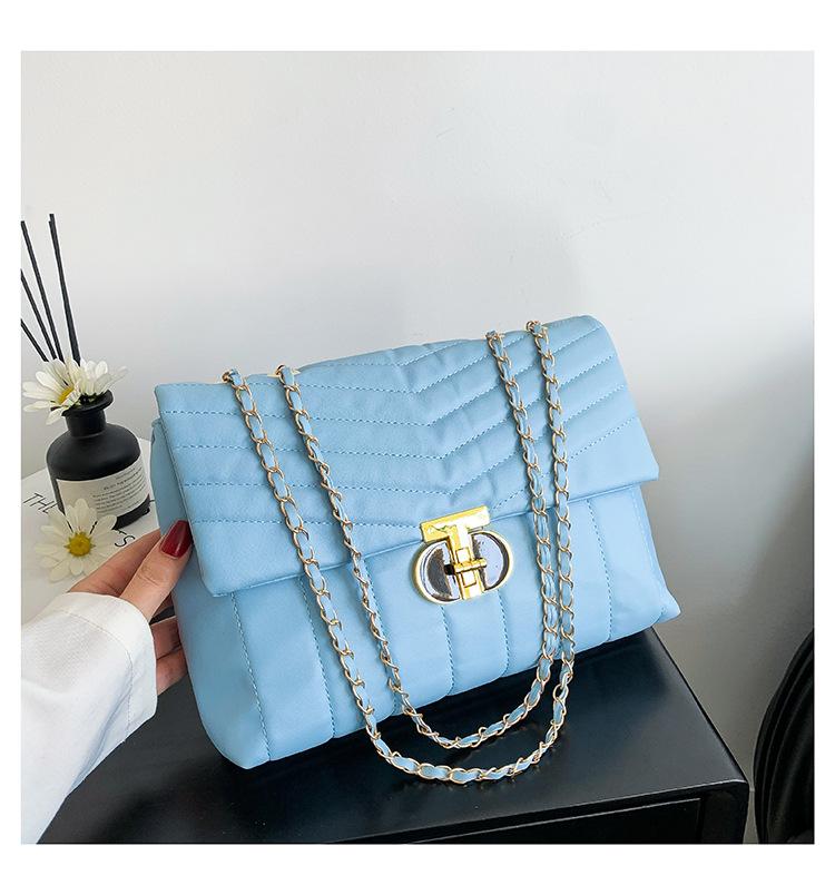 

2024 new diamond embroidered thread bag 2024 summer retro new women s bag popular chain messenger bag small square bag синій