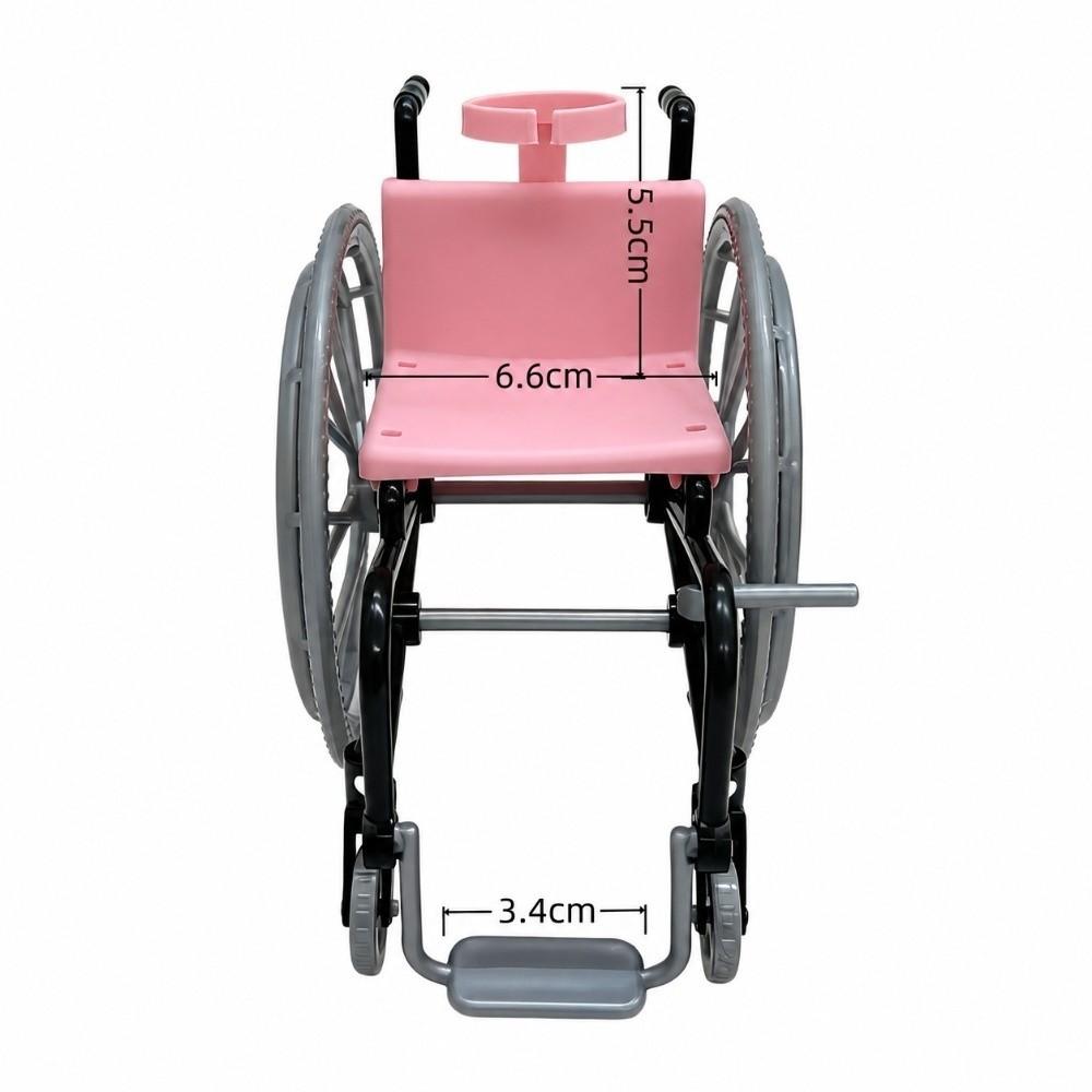 1/6 Scale Miniature Wheelchair Toy Safe Plastic Material Rehabilitation Style Doll Wheelchair Accessory Realistic Design