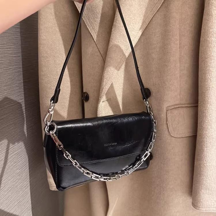 New Style French Stick Chain Small Square Bag, Niche and Western-style, Simple and Fashionable, Underarm Women's Bag, Single Shoulder Crossbody Bag