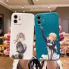 Violet Evergarden Phone Case For IPhone 11 12 13 Pro Max X XR XS Max 6 6S 7 8 Plus SE 2022 Liquid Square Color Phone Cover