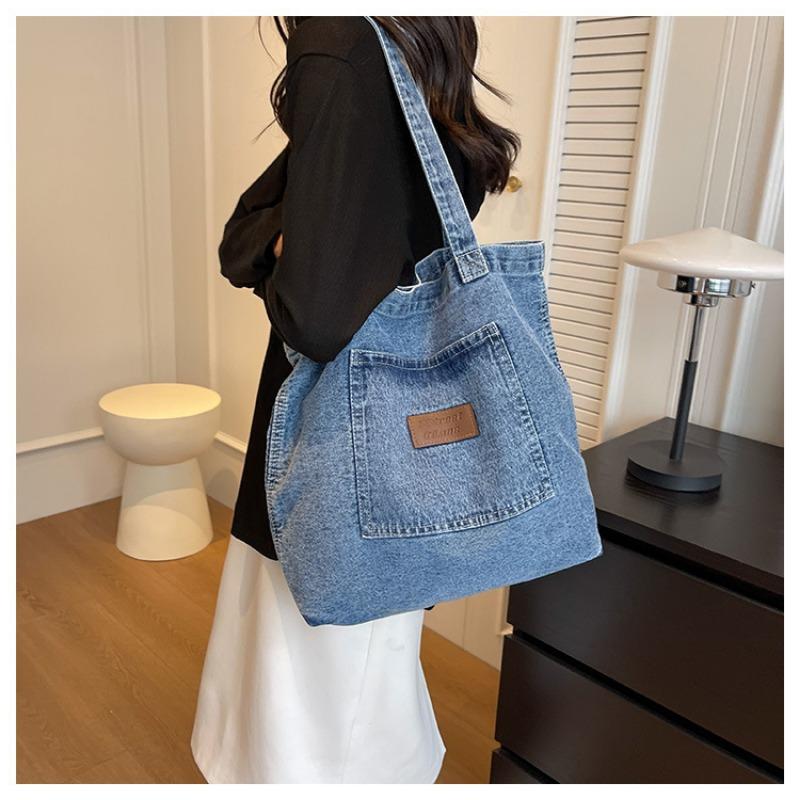 Полотняна сумка через плече великої місткості для покупок