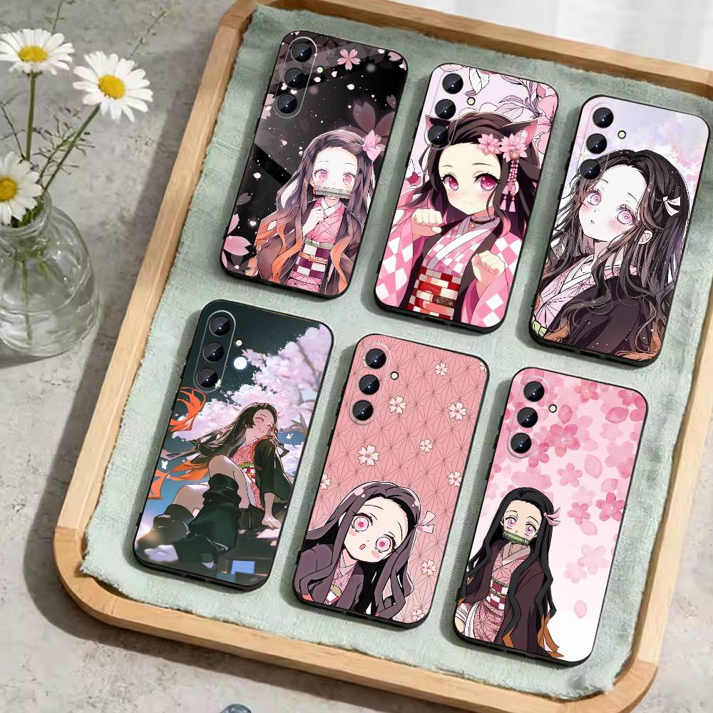Nezuko K-Kamado Phone Case For Samsung Galaxy A73,21,22,32,71,53,52,51,80,5G Soft Black Cover