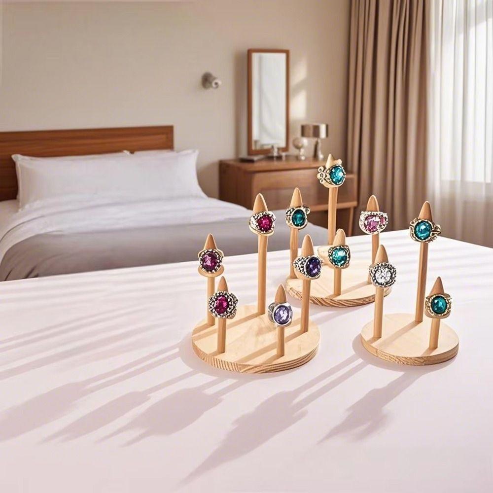 Wood Finger Rings Holder Modern Ring Storage Rack Bangle Storage Tray  Bracelets Necklace Earrings