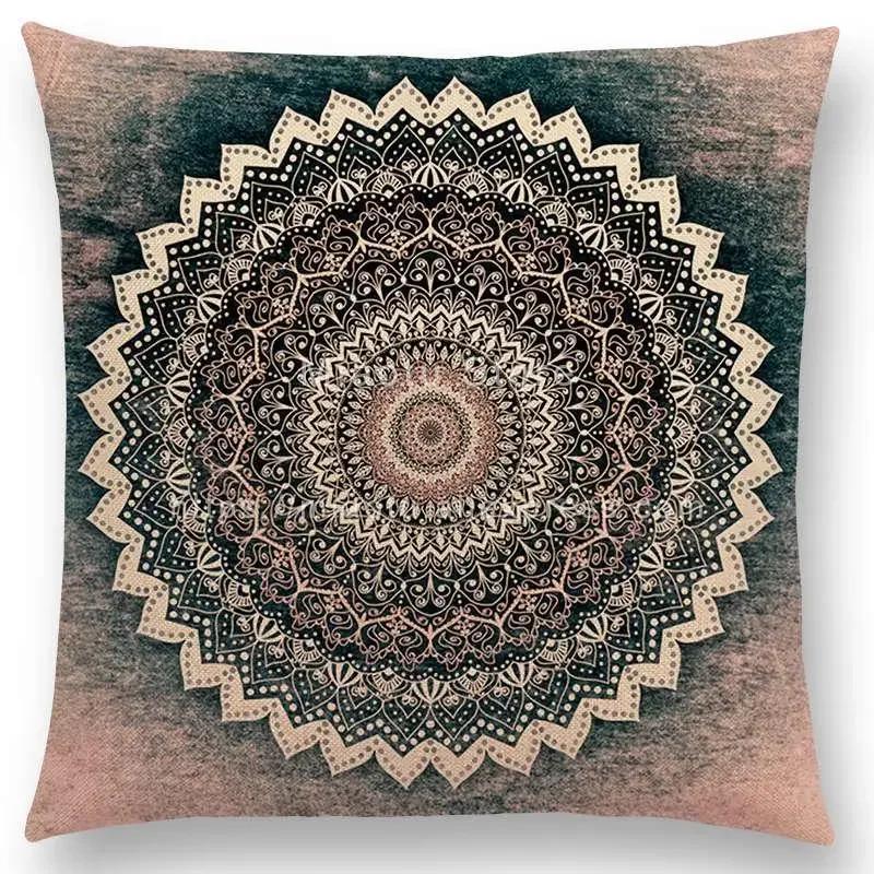 Neuer verträumter Regenbogen Boho Wüstenblume Wunderschöne Goldene Mandalas Savanne Fantasie Gelassenheit Drucke Kissenbezug Sofakissenbezug