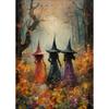 Witch Magical Art Print Witch with Full Moon Wall Decor Darkness Witches Painting Wall Decor Canvas Poster Dark Romantic Decor