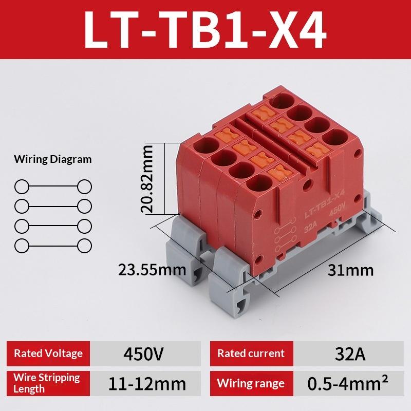 Splicing Din Rail Push In Spring Terminal Block, Multi Input Multi Output Wire Connector, Quick Connection Terminal Block