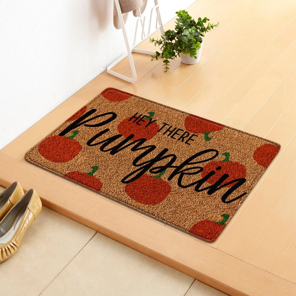 Letter Printed Thanksgiving Halloween Bedroom Living Room Strip Floor Mat Carpet 40*60cm