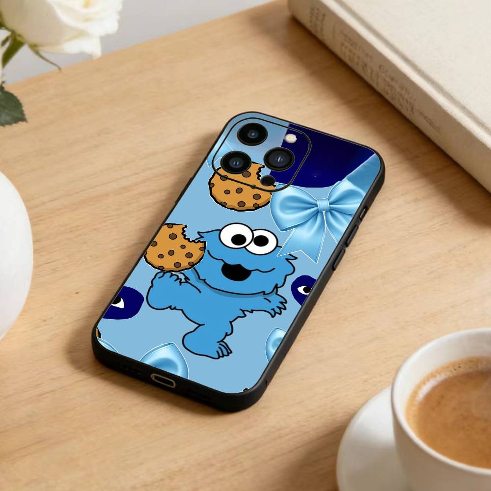 

W-Sesames-w-Street Phone Case For iPhone 17 16 15 14 13 12 Max Plus Silicone Black Cover iPhone15pro