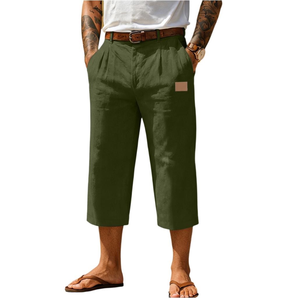 Pantaloni a gamba dritta cropped sportivi e casual da uomo