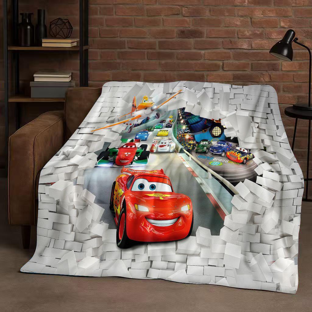 Sanrio Cartoon Cars Lightning McQueen Christmas Gift Flannel Blanket,Ultra Soft Plush Throw for Home Bedroom Bed Sofa Cover Kids