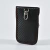 Carbon Fiber Leather RFID Car Key Signals Blocker Case With Key Hook Keyless Car Theft Pouch Faraday Car Key Bag