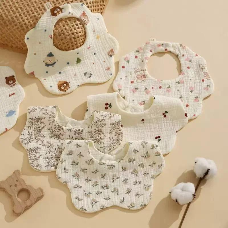 Random 1pcs Baby Bibs Simple Cotton Newborn Bibs Children's Accessories Drool Bib