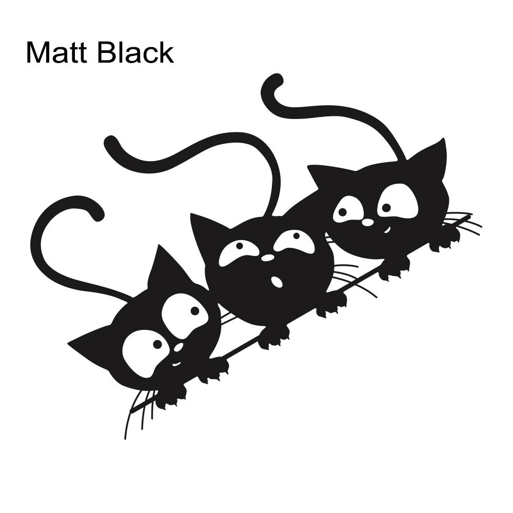 Creative&Funny Car Sticker Three Cute Cats Cartoon Vinyl Decal For Car Body Window Side Door DIY Decoration Sticker Accessories