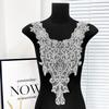 White Sequin Embroidery Decorative Front Neck Lace Fabric Flower Diy Pair Neck Wedding Dress Neckline