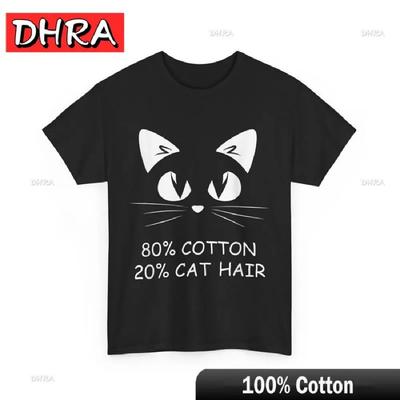 Funny Cat Owner Shirt 80% Cotton 20% Cat Hair T-Shirt Cute Tshirts Women Classic Retro Edgy Tee Trippy Harajuku Vacation Outfit