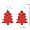 Creative Retro Christmas Tree Leather Earrings for Women - Sequin Pine Tree Double-Sided Print