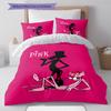 Pink Panther Muster Bettwäsche, Steppbett Set Bettbezug Kissenbezug Zuhause Geburtstagsgeschenk (1 Bettbezug + 2 Kissenbezüge, ohne Füllung)