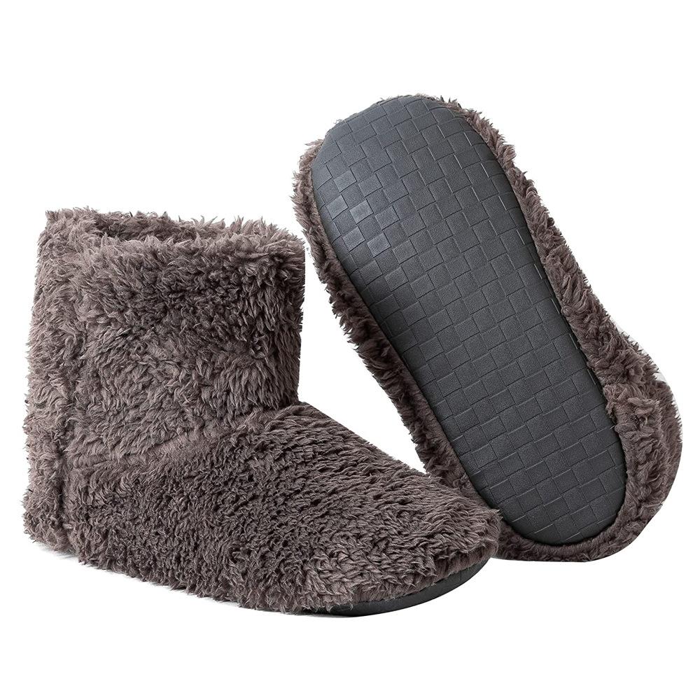 Fashion Warm Faux Fur Slippers Women Men Winter Shoes Indoor Home Soft Plush Footwear Solid Color Girls Boys House Floor Fluffy Boots